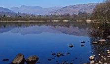 an image of elterwater, the smallest of the lakes in the Lake District
