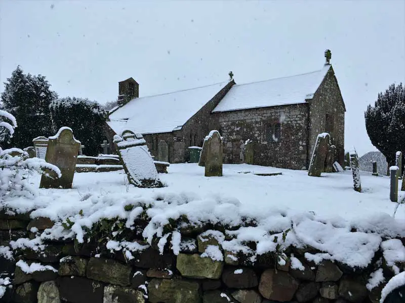image of Gilcrux church in the snow