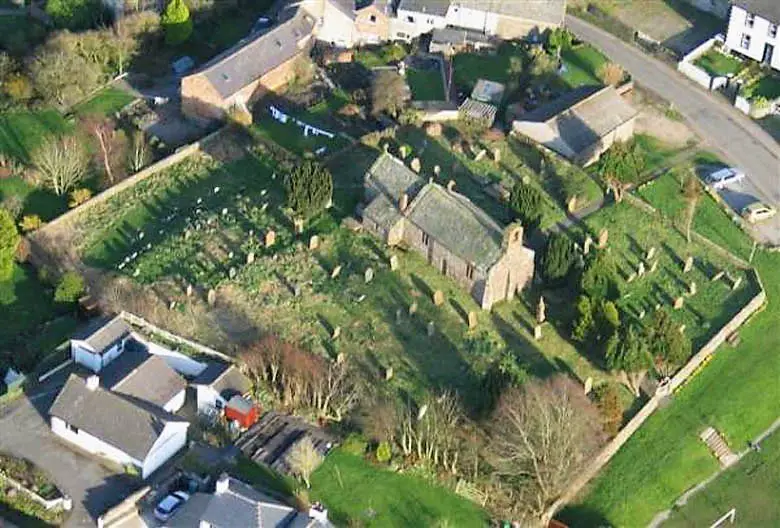 image of an aerial view of St Mary's church, Gilcrux