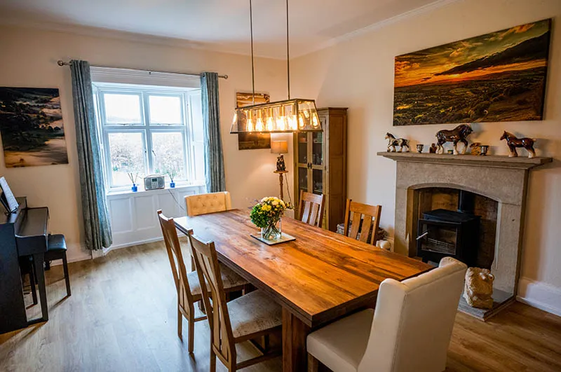 image of the dining room at Abbey Farm Guest House, a Brampton B&B at Lanercost in Cumbria