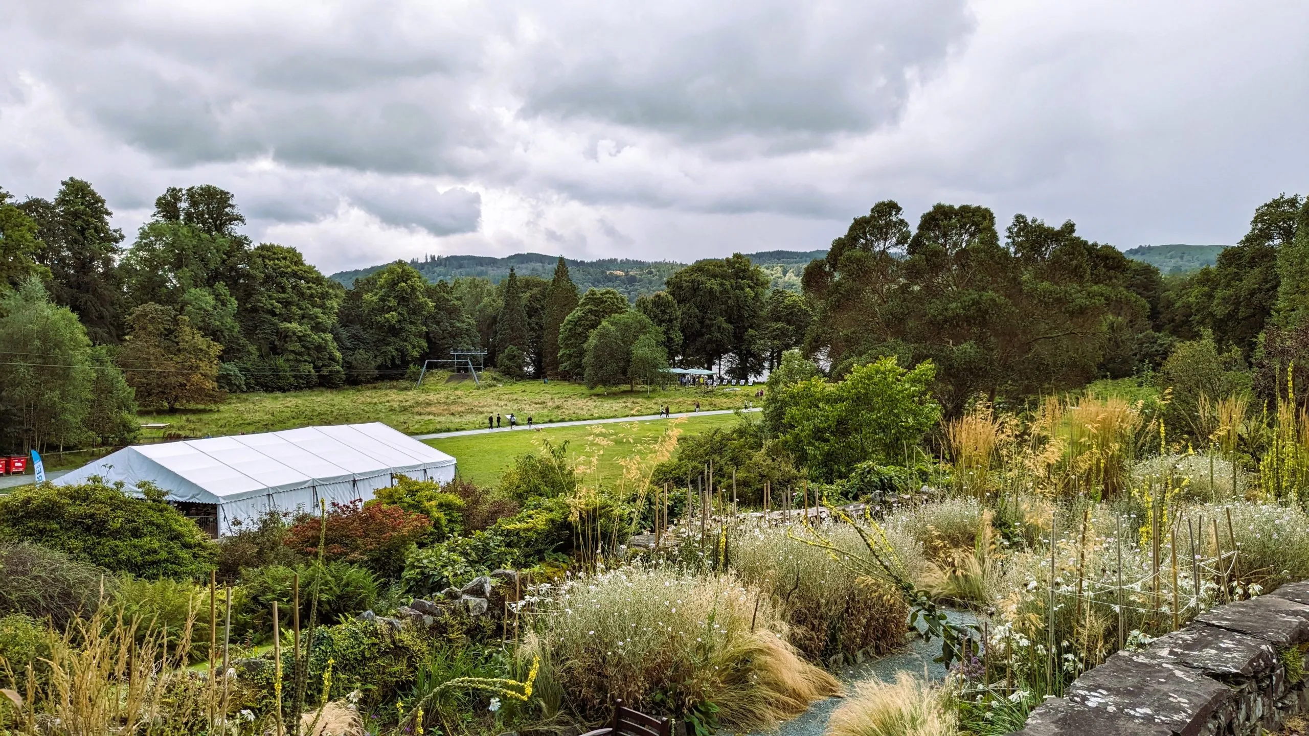image of the the gardens with the lake in the background