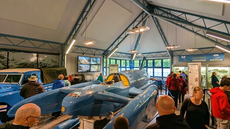 image of the boat Bluebird viewed in the Ruskin Museum