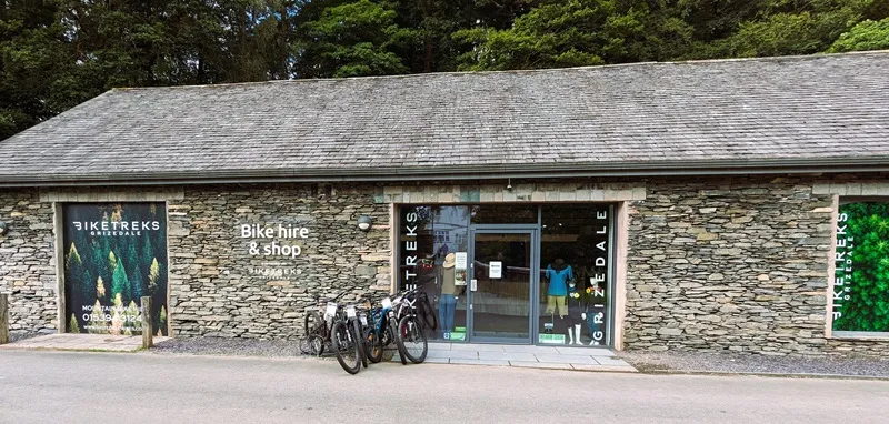 an image of the Biketreks the bike hire shop at the Grizedale Visitor Centre in the Lake District