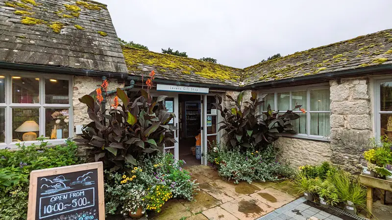 image of the exterior of the gift shop at Levens Hall