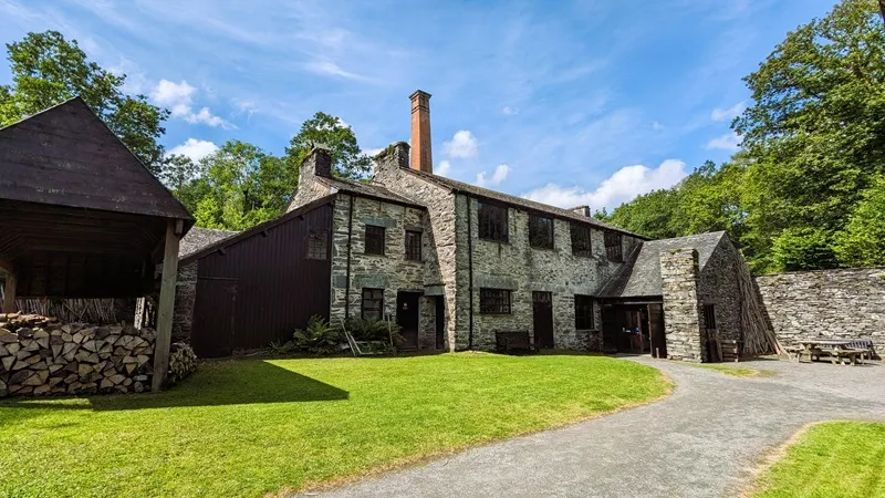 image of Stott Park Bobbin Mill near Newby Bridge in the Lake District in the sunshine