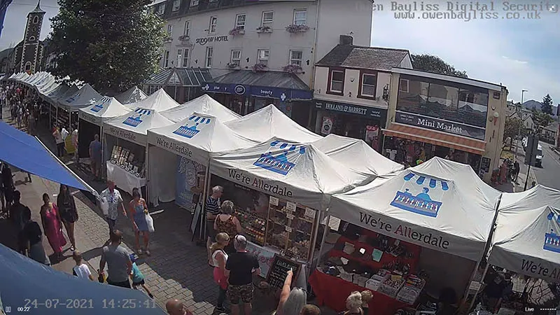 image of market stalls in Keswick