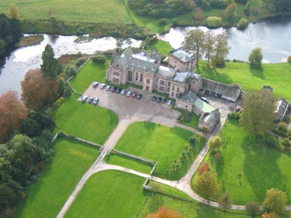image of an aerial view of greystoke castle in Cumbria