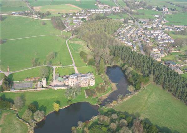 image of an aerial view of greystoke village in cumbria